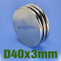 N42 40mmx3mm Neodym (NdFeB) Sjældne Earth Disc magneter