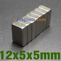 12 X 5 x 5mm N50 Forte neodimio Block Magneti ad alta potenza magneti a terre rare (12mm x 5 mm x 5 mm)
